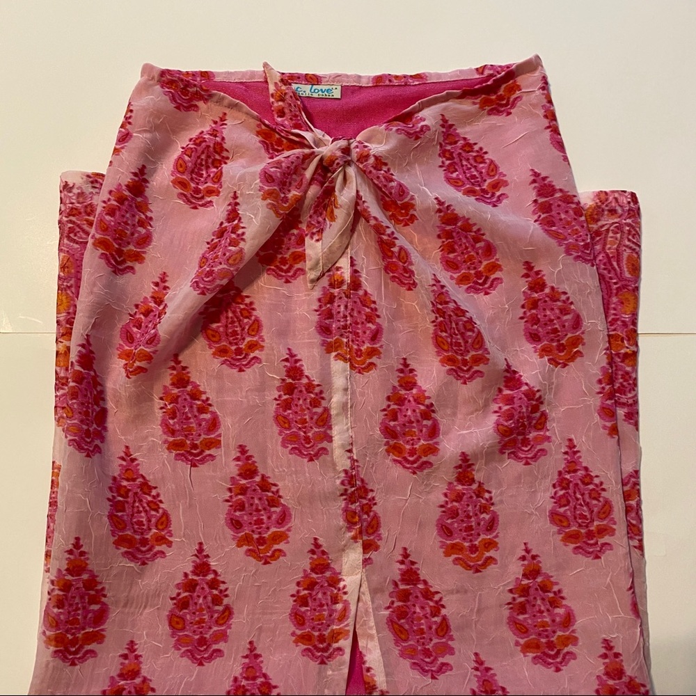 NC. Love Danielle Dahan Pink Tie Coverup Size: Small